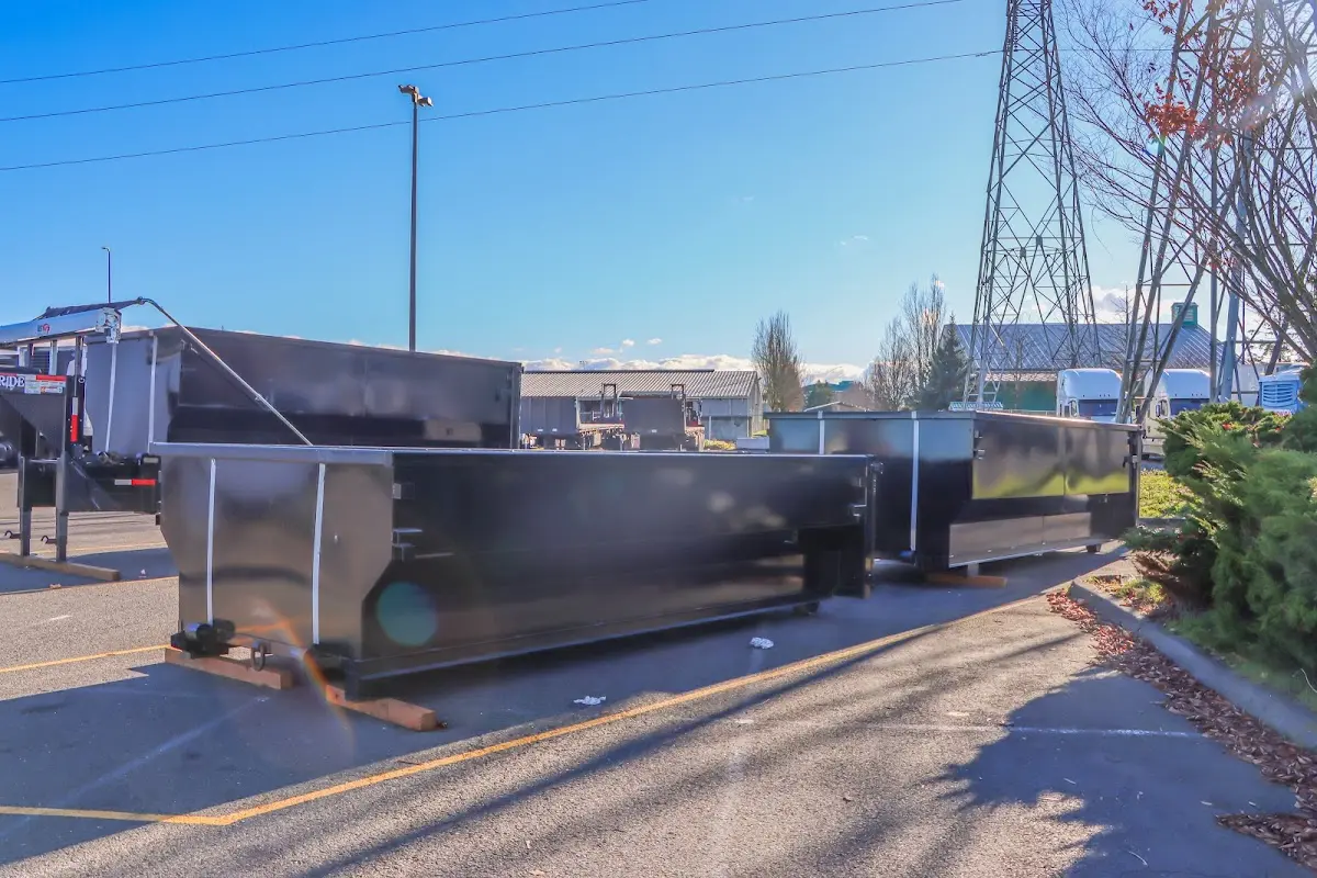 Roll-off dumpster ready for waste disposal at job site for Construction Dumpster Rental in Canton